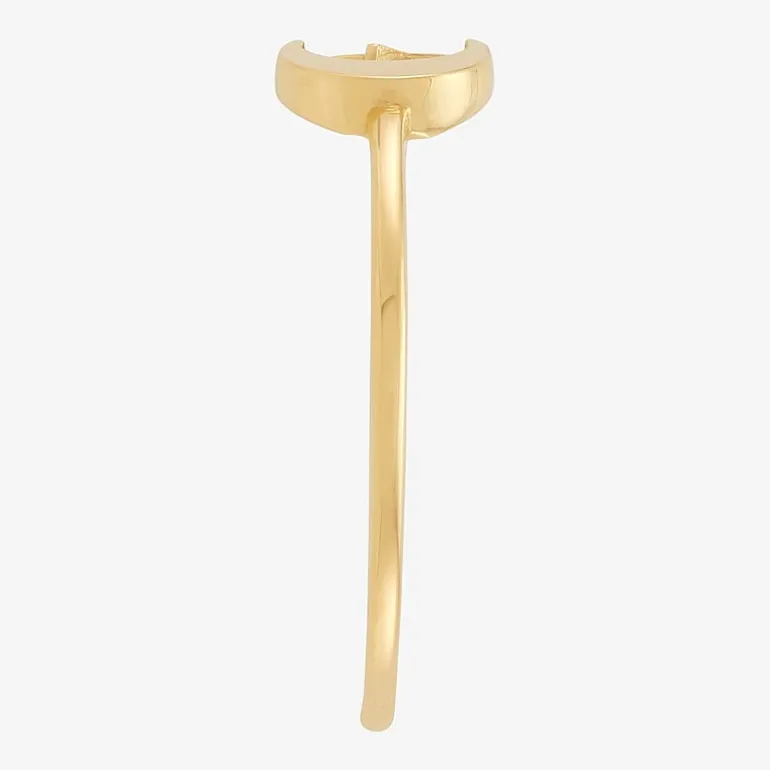 Womens 10K Gold Moon Round Star Band