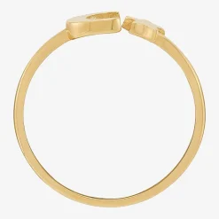 Womens 10K Gold Moon Round Star Band