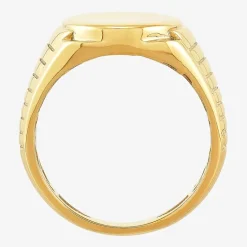Womens 10K Gold Oval Signet Ring
