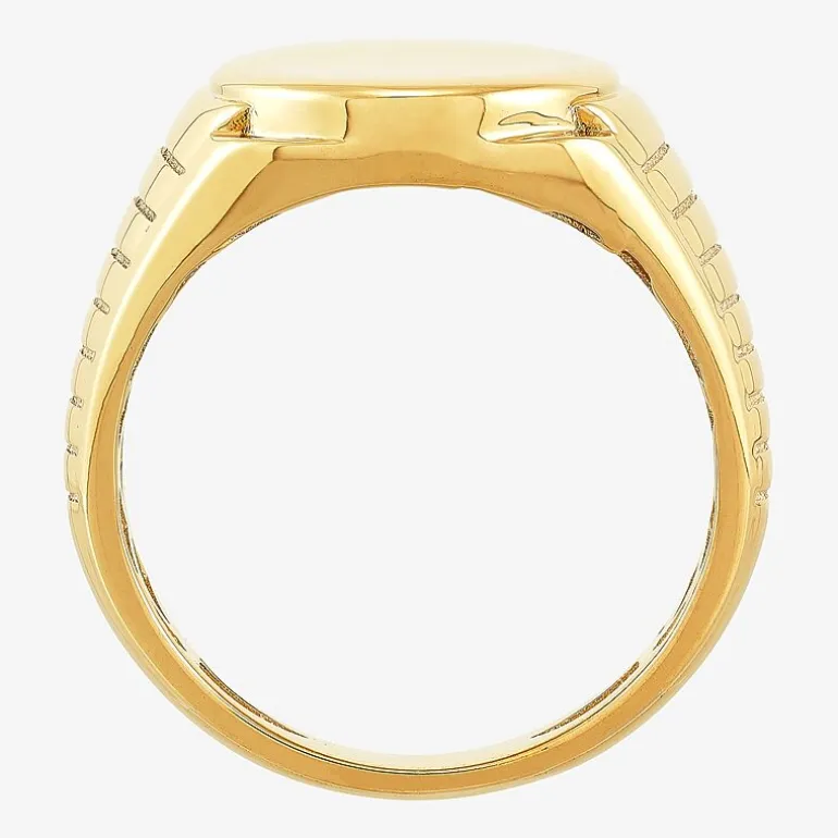 Womens 10K Gold Oval Signet Ring