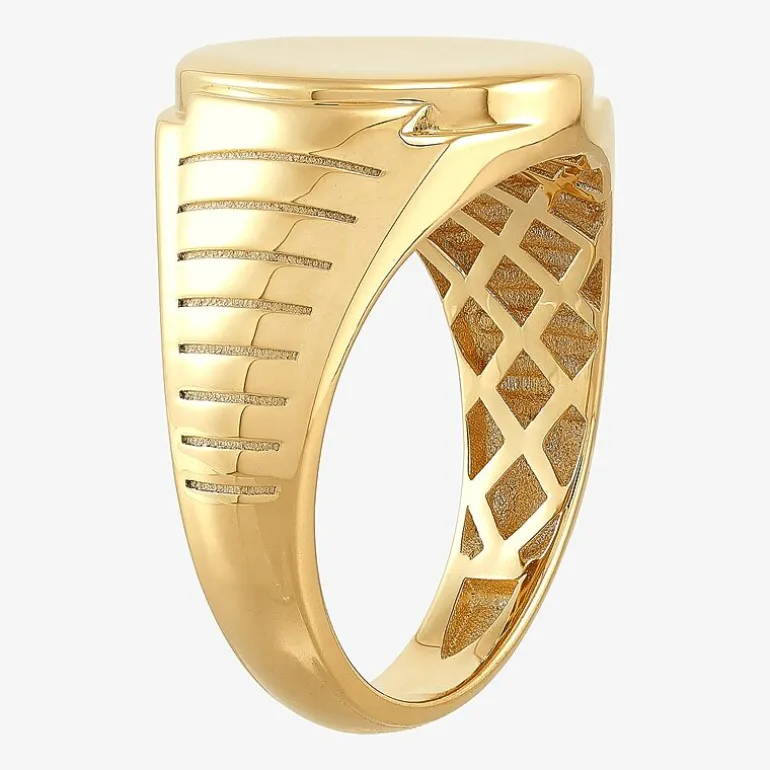 Womens 10K Gold Oval Signet Ring