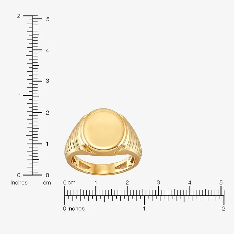 Womens 10K Gold Oval Signet Ring