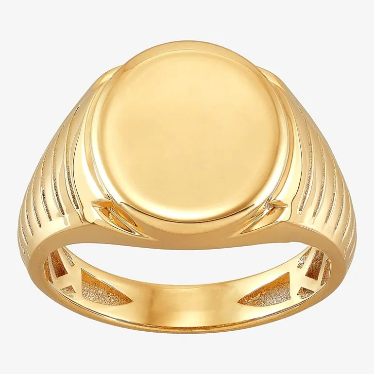 Womens 10K Gold Oval Signet Ring