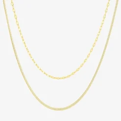 Womens 18K Gold Over Brass 2-pc. Necklace Set