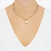 Womens 14K Gold Over Silver Heart 16 Inch Pendant Necklace