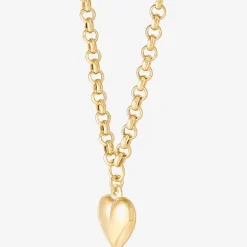 Womens 14K Gold Over Silver Heart 16 Inch Pendant Necklace