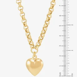 Womens 14K Gold Over Silver Heart 16 Inch Pendant Necklace