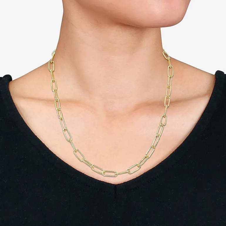 Womens 18K Gold Over Silver 20 Inch Link Necklace