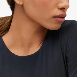 Womens 10K Gold 2 Pair Earring Set