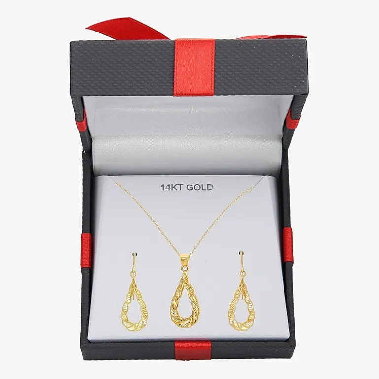Womens 14K Gold Pear 2-pc. Jewelry Set