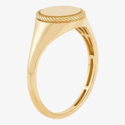 Womens 10K Gold Round Signet Ring