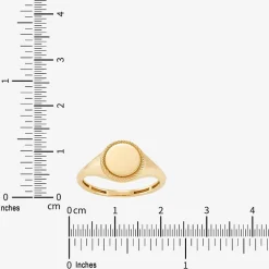 Womens 10K Gold Round Signet Ring