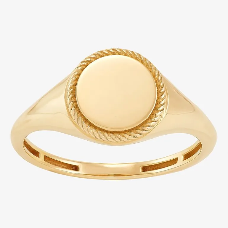 Womens 10K Gold Round Signet Ring