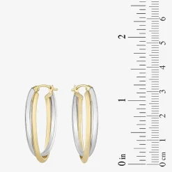 Womens 14K Two Tone Gold 30mm Hoop Earrings