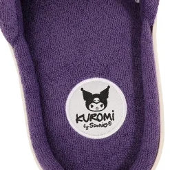 Womens Kuromi Faux Fur Trim Slip-On Slippers