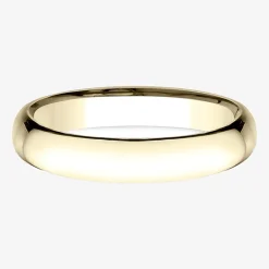 Womens 14K Yellow Gold 4MM Light Comfort-Fit Wedding Band