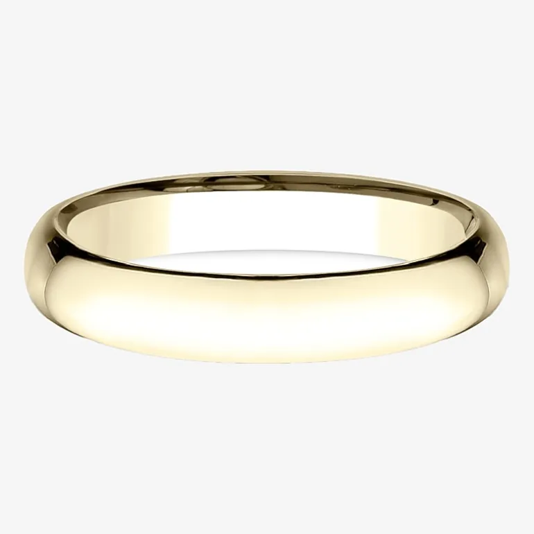 Womens 14K Yellow Gold 4MM Light Comfort-Fit Wedding Band