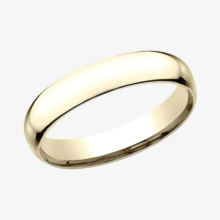Womens 14K Yellow Gold 4MM Light Comfort-Fit Wedding Band