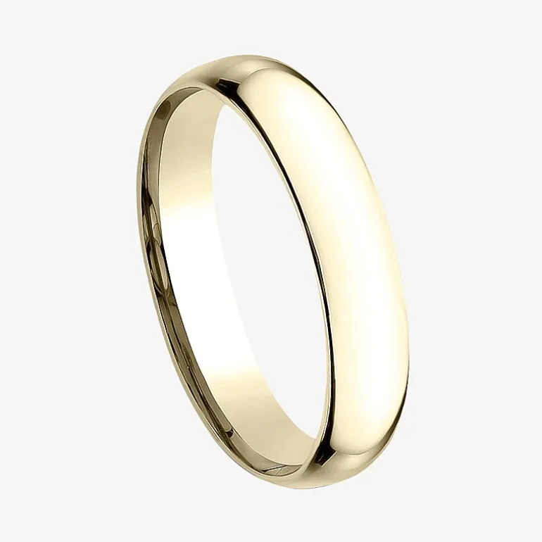 Womens 14K Yellow Gold 4MM Light Comfort-Fit Wedding Band
