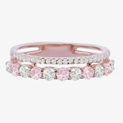 Womens Lab Created Gemstone 14K Gold Over Silver Stackable Rings
