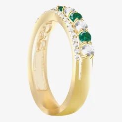 Womens Lab Created Gemstone 14K Gold Over Silver Stackable Rings