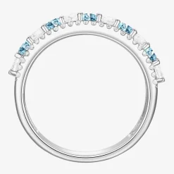 Womens Lab Created Gemstone 14K Gold Over Silver Stackable Rings