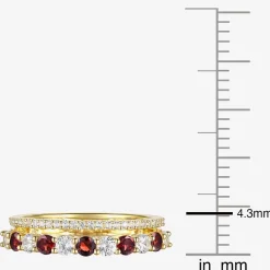 Womens Lab Created Gemstone 14K Gold Over Silver Stackable Rings