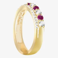 Womens Lab Created Gemstone 14K Gold Over Silver Stackable Rings