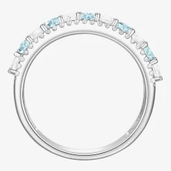 Womens Lab Created Gemstone 14K Gold Over Silver Stackable Rings