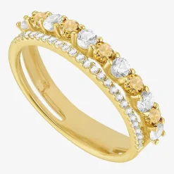 Womens Lab Created Gemstone 14K Gold Over Silver Stackable Rings