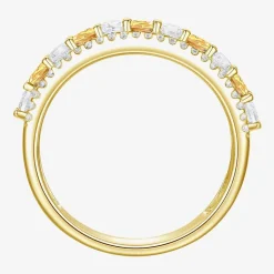 Womens Lab Created Gemstone 14K Gold Over Silver Stackable Rings
