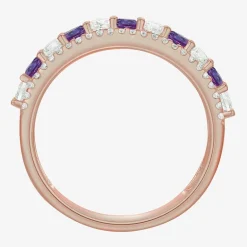 Womens Lab Created Gemstone 14K Gold Over Silver Stackable Rings