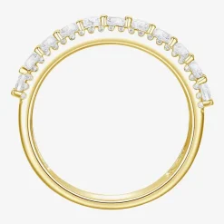 Womens Lab Created Gemstone 14K Gold Over Silver Stackable Rings