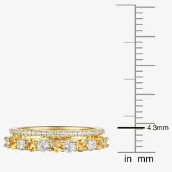 Womens Lab Created Gemstone 14K Gold Over Silver Stackable Rings