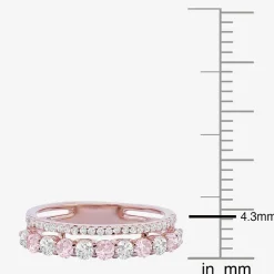 Womens Lab Created Gemstone 14K Gold Over Silver Stackable Rings