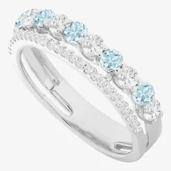 Womens Lab Created Gemstone 14K Gold Over Silver Stackable Rings