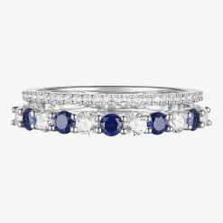 Womens Lab Created Gemstone 14K Gold Over Silver Stackable Rings