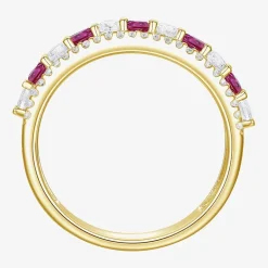 Womens Lab Created Gemstone 14K Gold Over Silver Stackable Rings