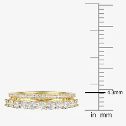 Womens Lab Created Gemstone 14K Gold Over Silver Stackable Rings