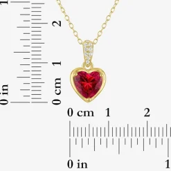 Womens Lab Created Red Ruby 14K Gold Over Silver Heart 2-pc. Jewelry Set