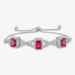 Womens Lab Created Red Ruby Pure Silver Over Brass 4-pc. Jewelry Set