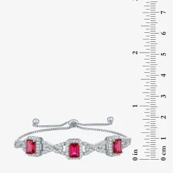 Womens Lab Created Red Ruby Pure Silver Over Brass 4-pc. Jewelry Set