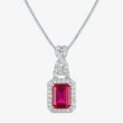 Womens Lab Created Red Ruby Pure Silver Over Brass 4-pc. Jewelry Set