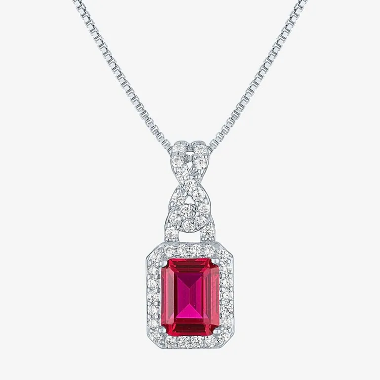 Womens Lab Created Red Ruby Pure Silver Over Brass 4-pc. Jewelry Set