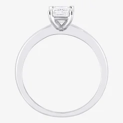 Womens Lab Created White Moissanite Sterling Silver Solitaire Engagement Ring