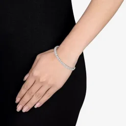 Womens Lab Created White Sapphire Sterling Silver 7.25 Inch Tennis Bracelet