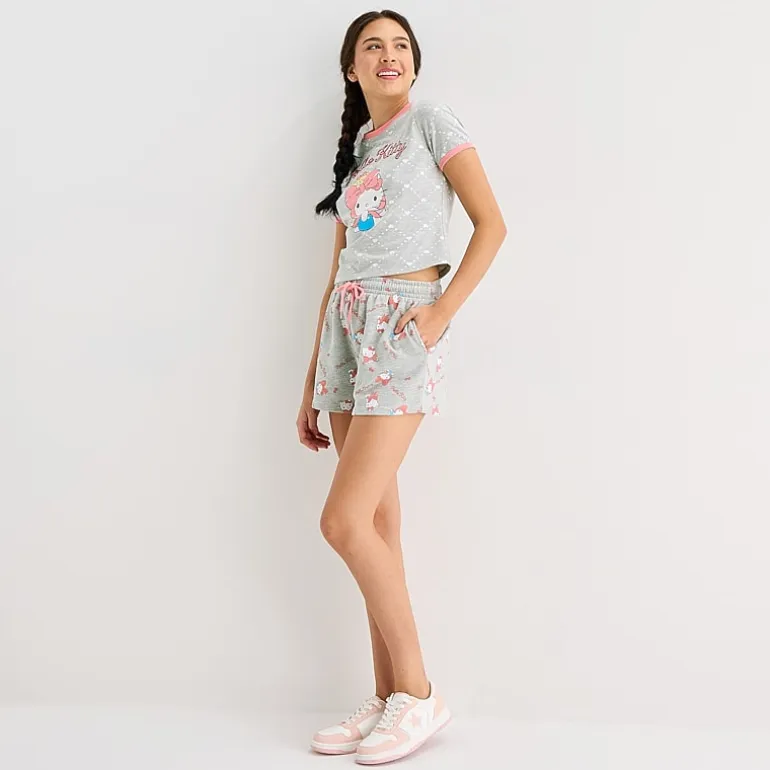 Womens Mid Rise Juniors Hello Kitty Pull-On Short