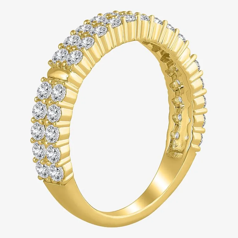 Womens 2MM 1 CT. T.W. Natural White Diamond 10K Gold Anniversary Wedding Band