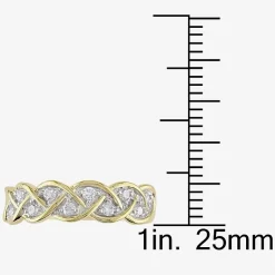 Womens 2MM 1/4 CT. T.W. Natural White Diamond 10K Gold Anniversary Band