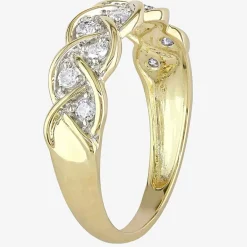 Womens 2MM 1/4 CT. T.W. Natural White Diamond 10K Gold Anniversary Band